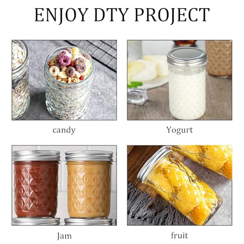 8oz 250ml Glass Mason Jars 6 Pack (6 Count)
