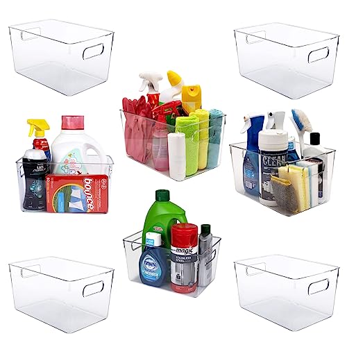 Clear Plastic Storage Bins (8 Count)