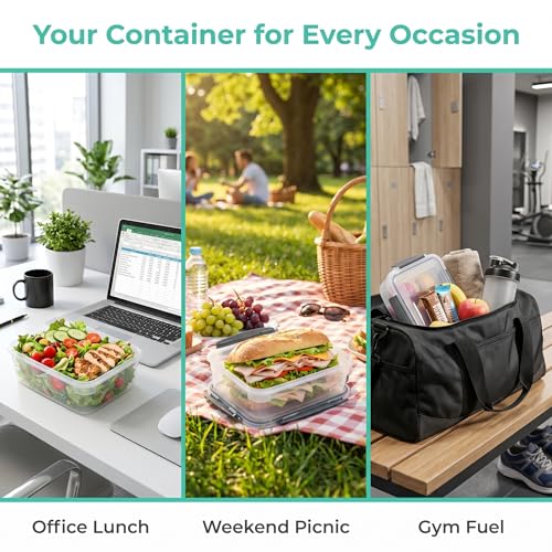 7cup Plastic Food Storage Containers With Lids For Leftover