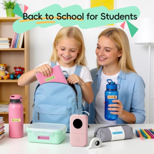 Label Maker Bluetooth Mini Portable Label Printer for Home School (72 Count)