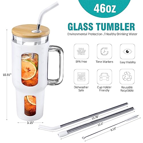 Glass Tumbler with Lid and Straw