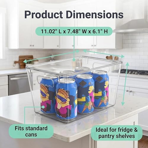 6 Pack Clear Storage Bins with Lids (6 Count)