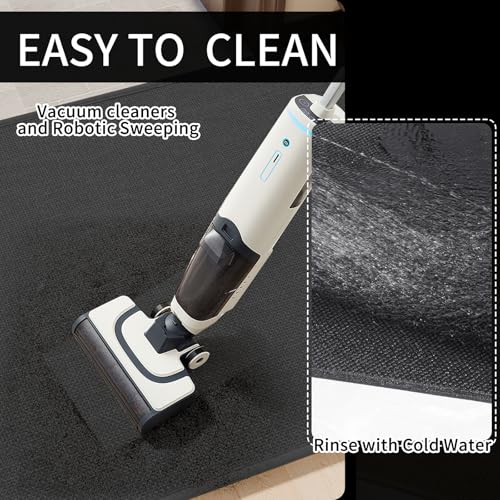 Kitchen Mat Kitchen Rugs Sets of 2 PCS Non Slip Black 17"x30"+17"x47" (5.48 Sq Ft)