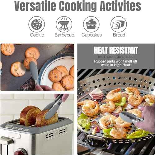 Mini Silicone Kitchen Tongs for Cooking (3 Count)