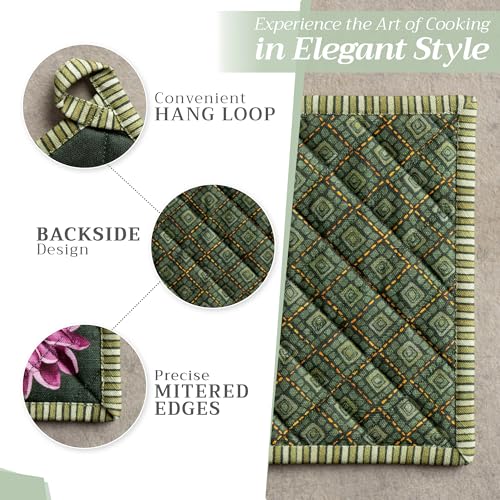 100% Cotton Oven Mitt & Pot Holder Set (2 Count)