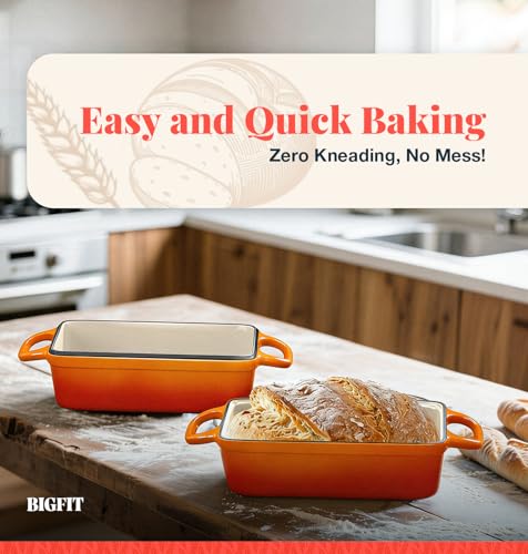 2 IN 1 Cast Iron Bread Loaf Pan with Lid