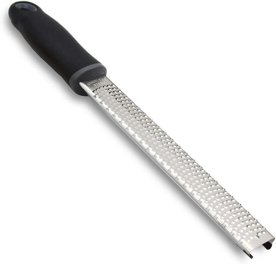 Lemon Zester, Stainless Steel Kitchen Cheese Grater, Plastic Cover Ergonomic Soft Black Handle - Culinary Roots