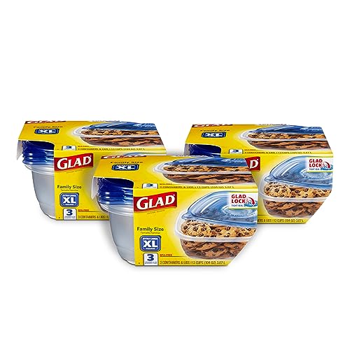 GladWare XL Square Food Storage Containers with Lock Tight Lids (3 Count)