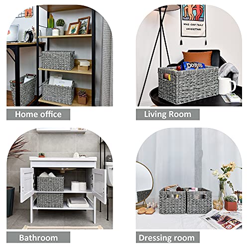 Wicker Storage Baskets for Organizing (2 Count)