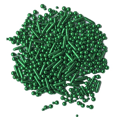 Sprinkles Green Pearl Sugar Candy Mix Size Baking Cake Decorations Cupcake Toppers Celebrations Shaker Jar Wedding Shower Party (4.6 Ounce)