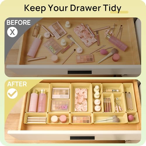 25 Pack Plastic Drawer Organizers with Non (25 Count)