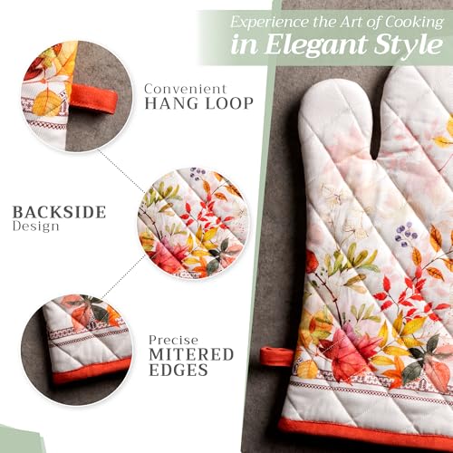 100% Cotton Oven Mitt & Pot Holder Set