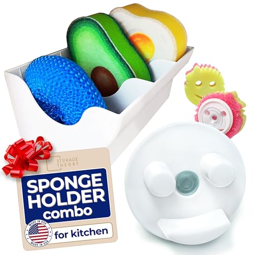 BeraTek Sponge Daddy Caddy & Under Sink Sponge Holder Combo