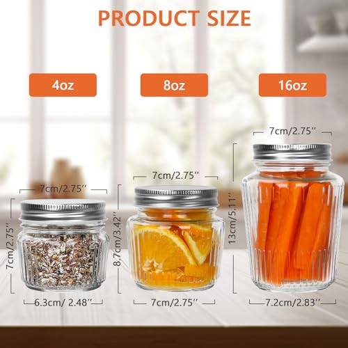 Glass Mason Jars with Lids (6 Count)