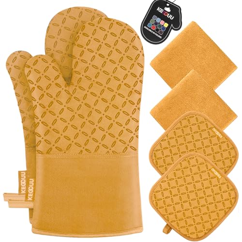 Oven Mitts and Pot Holders 6pcs Set (6 Count)