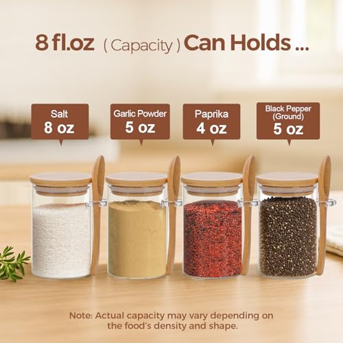 Spice Jars with Spoons 8 oz 12 Pack (12 Count)