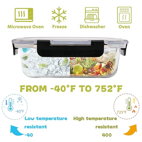 12 Packs Glass Food Storage Containers (10 Count)