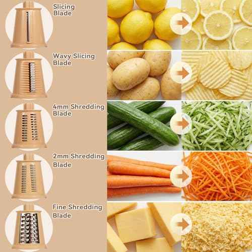 Upgrade Rotary Cheese Grater Shredder with Handle