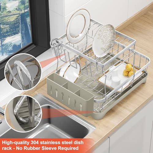 2 Tier Dish Drying Rack for Kitchen Counter