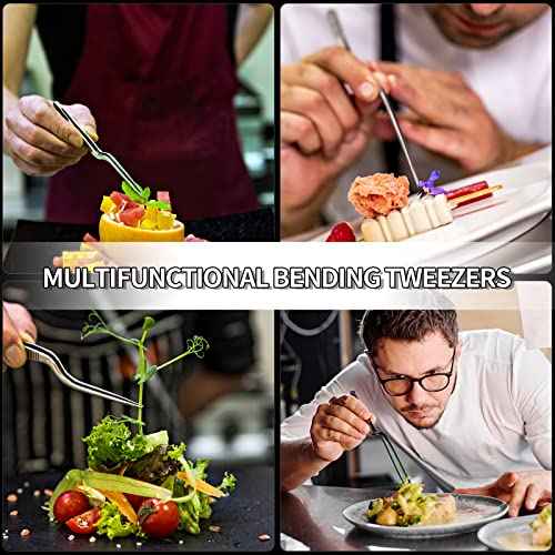 Set of 2 Kitchen Tweezers Fine Tweezer Tongs 12 Inch Stainless Steel Food Tweezer (2 Count)