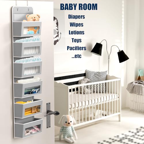 6 Clear Window Pocket Over Door Hanging Organizer