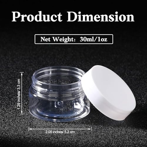 6 Pack 8 oz Plastic Jars Containers with Lids Wide (6 Count)