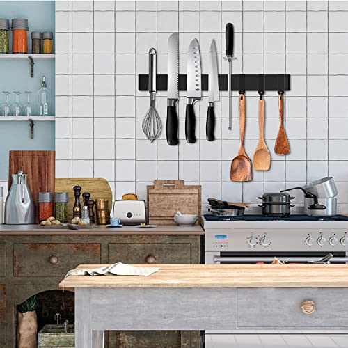 Black Magnetic Knife Strip for Refrigerator
