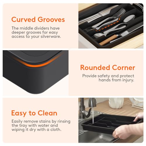 Silverware Drawer Organizer Tray