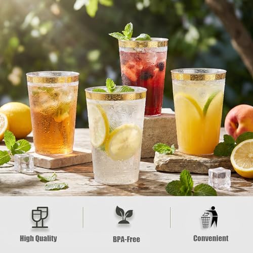 200 Pack Gold Plastic Cups (200 Count)