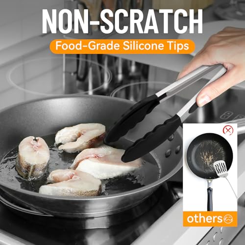 Silicone Serving Tongs for Cooking 9 (3 Count)