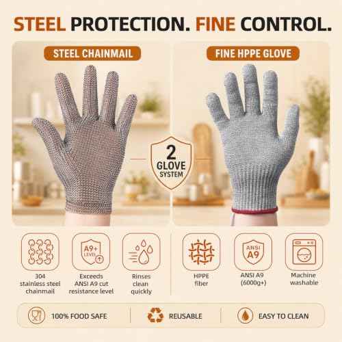 Steel. Fine. No Cuts. Food Grade Cut Resistant Glove