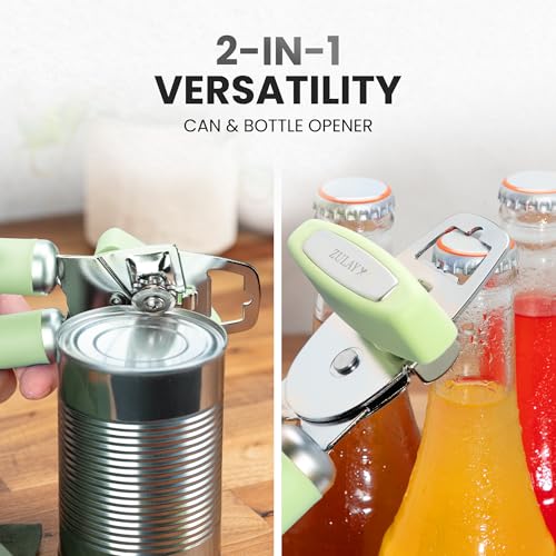 Heavy Duty Stainless Steel Can Opener Manual with Bottle Opener