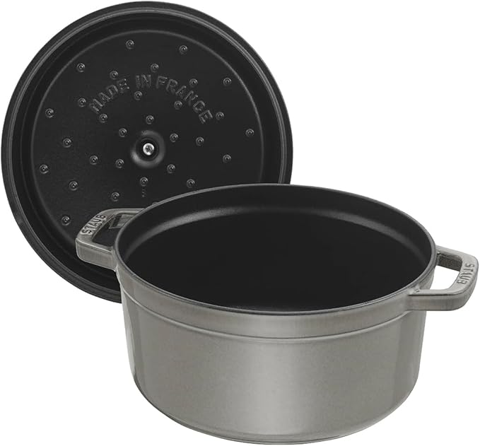 STAUB Cast Iron Roaster/Cocotte, Round, 34 cm, 12.6 L, Graphite Grey