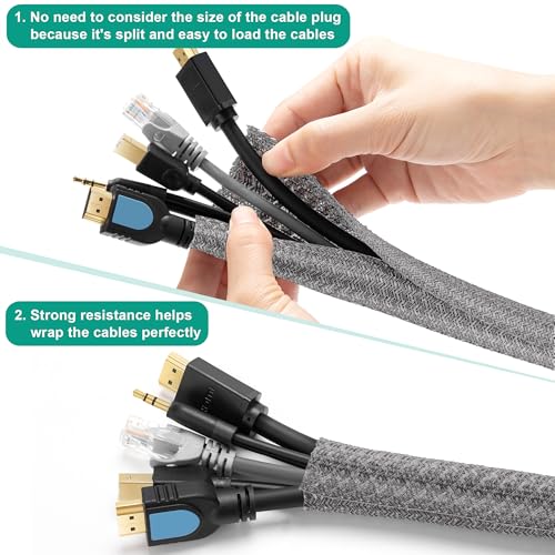 6.6ft 4 5 inch Grey Cable Sleeve