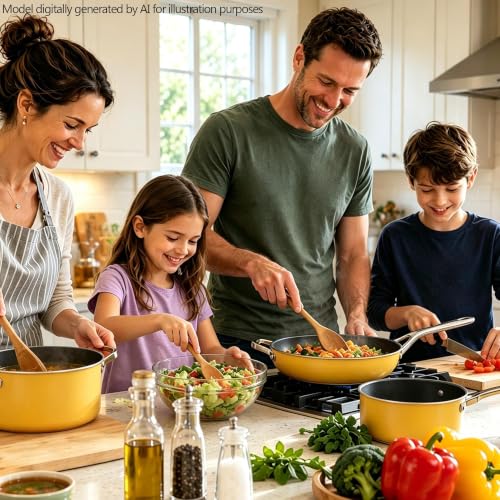 Yellow 10 Piece Ceramic Cookware Set