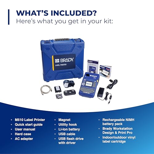 M510 Portable Industrial Label Printer Kit with Product and Wire ID Software