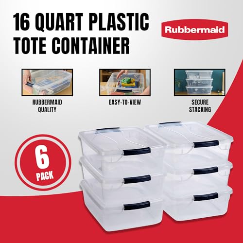 Cleverstore 17 Quart Clear Latching Waterproof Stackable Airtight Storage Containers with Durable Latching Lids (6 Count)