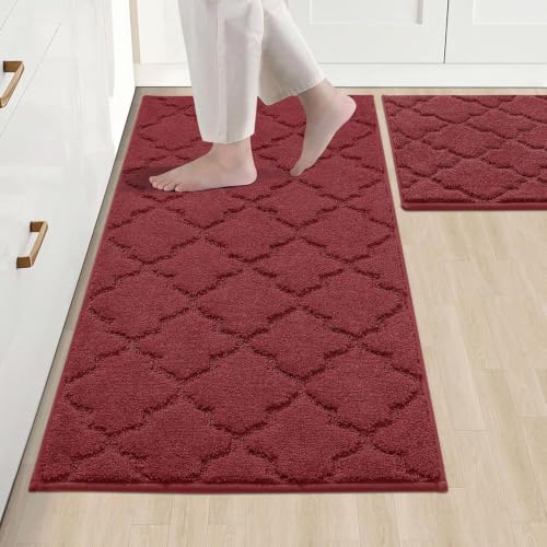 Soft Kitchen Rugs Set of 2 Non Slip 20"x30"+20"x48"