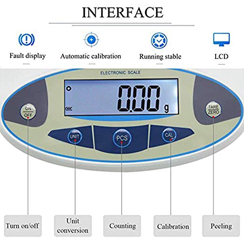 Lab Scale 10kgx0.1g Digital Precision Scale Electronic Balance Laboratory Weighing Industrial Scale Kitchen Counting Scale Scientific Scale Calibrated