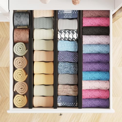 Bamboo Dresser Drawer Dividers 6 Pack (6 Count)