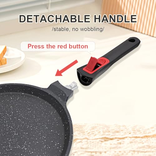 Non Stick Crepe Pan with Detachable Handle