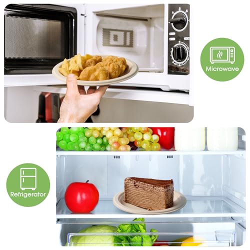 6 in 200 Pack Natural Disposable Compostable Dessert Paper Plates (200 Count)