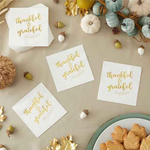 50 Pack Thanksgiving Cocktail Napkins Party Supplies Table Decorations (50 Count)