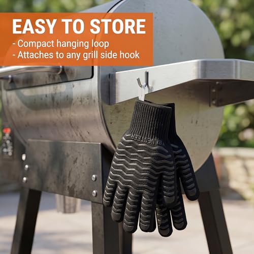 BBQ Gloves 1472°F Heat Resistant Oven Gloves with Fingers (9.6 Ounce)