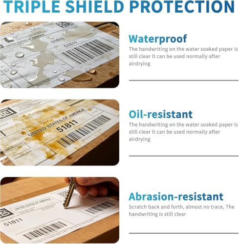 Fanfold 4 x 6 Direct Thermal Labels with Blue Background Paper Perforated Shipping Labels for Thermal Printers