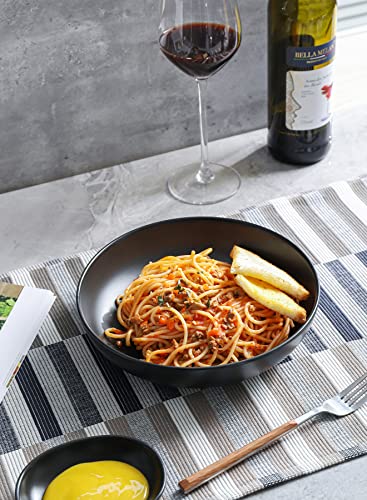 Matte Black Pasta Bowls Set of 4 (4 Count)