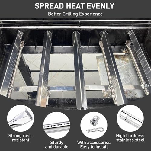 Grill Parts for Charbroil Performance 5 Burner 463448021 463449021 463451022 Cast Iron Grill Grates Stainless Steel Burners