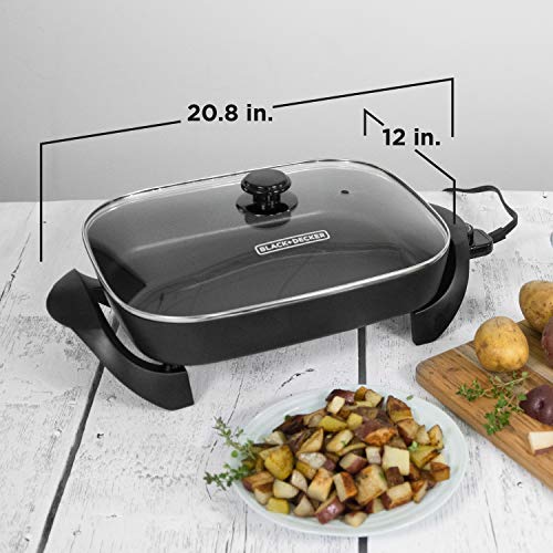 12x15 Inch Electric Skillet with Glass Lid