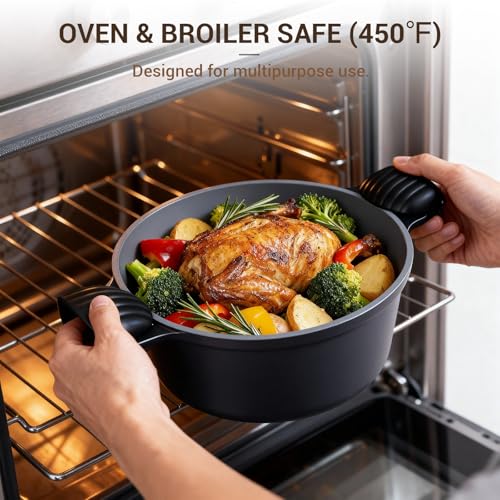 8 Piece Ceramic Nonstick Cooking Pot Set with Lid