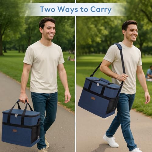 Cooler Bag 60 Cans Collapsible and Insulated Large Lunch Bag Leakproof Soft Cooler Portable for Camping (60 Count)